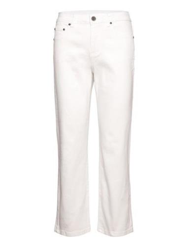 Cumonja Jeans Malou Fit Cropped Bottoms Trousers Straight Leg White Cu...