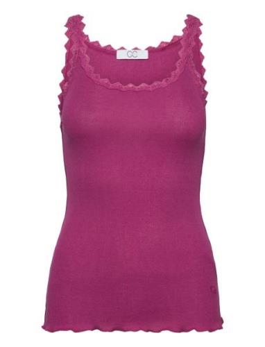 Cc Heart Poppy Silk Lace Camisole Tops T-shirts & Tops Sleeveless Purp...