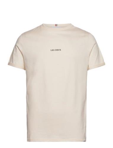 Lens T-Shirt Tops T-shirts Short-sleeved Cream Les Deux