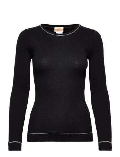 Blouse Ls Tops T-shirts & Tops Long-sleeved Black Barbara Kristofferse...