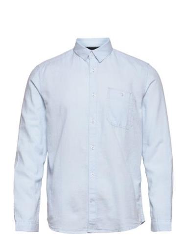 Structured Shirt Tops Shirts Casual Blue Tom Tailor
