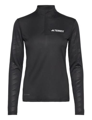 W Mt Half Zi Ls Tops T-shirts & Tops Long-sleeved Black Adidas Terrex