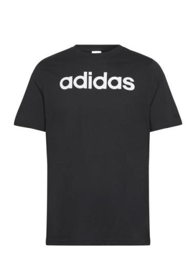 M Lin Sj T Sport T-shirts Short-sleeved Black Adidas Sportswear