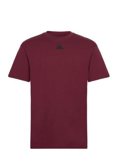 M Ce T Sport T-shirts Short-sleeved Burgundy Adidas Sportswear