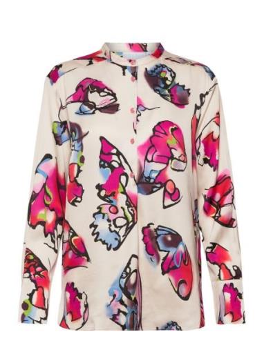 Shirt In Butterfly Print Tops Blouses Long-sleeved Multi/patterned Cos...