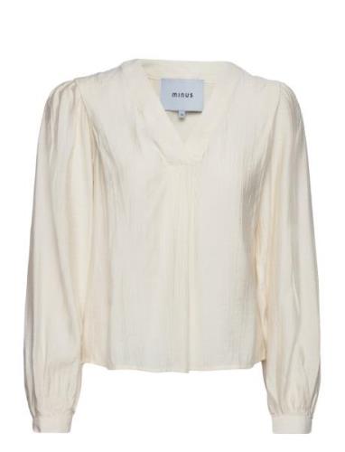 Melana Bluse Tops Blouses Long-sleeved White Minus