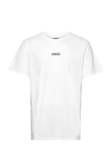 Cohen Brushed Tee Ss Tops T-shirts Short-sleeved White Clean Cut Copen...