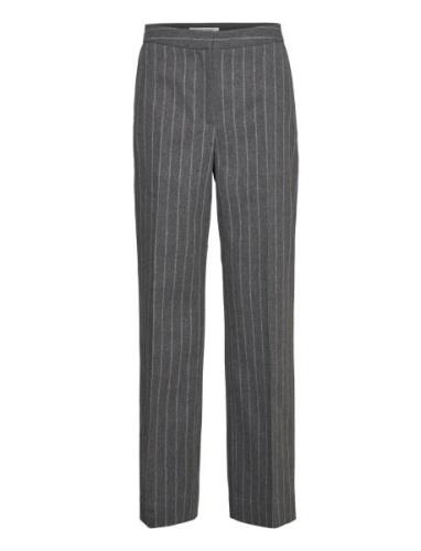 Willow Wool Trousers Bottoms Trousers Straight Leg Grey Wood Wood