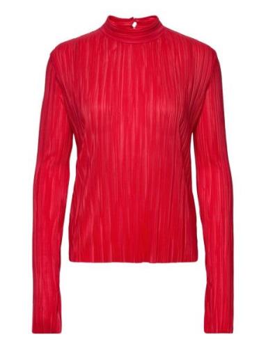 Lina Polo Tops Blouses Long-sleeved Red Gina Tricot