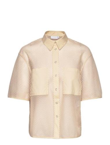 Mesh Shirt Tops Shirts Short-sleeved Cream Coster Copenhagen