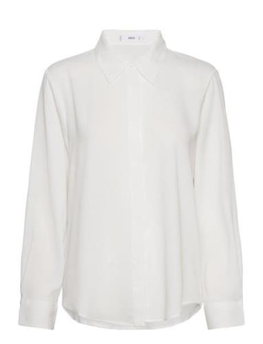 Butt D Flowy Shirt Tops Shirts Long-sleeved White Mango