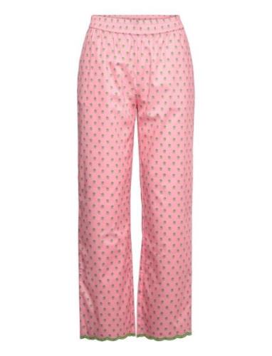 Heart Pants Bottoms Trousers Straight Leg Pink Notes Du Nord
