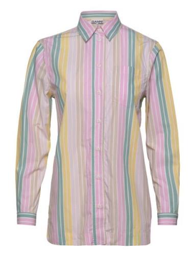 Stripe Cotton Tops Shirts Long-sleeved Multi/patterned Ganni