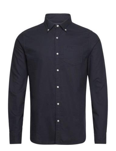 Cotton L/S Oxford Shirt Tops Shirts Casual Navy Superdry