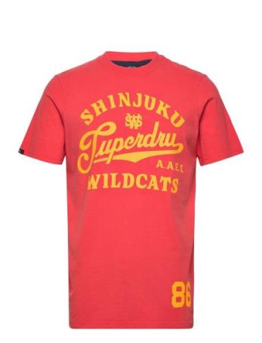 Vintage Home Run Tee Tops T-shirts Short-sleeved Red Superdry
