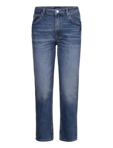 Straight Cropped Jeans Bottoms Jeans Straight-regular Blue GANT