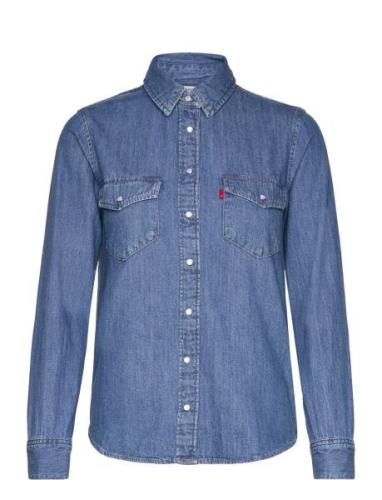 Iconic Western Going Steady 5 Tops Shirts Long-sleeved Blue LEVI´S Wom...