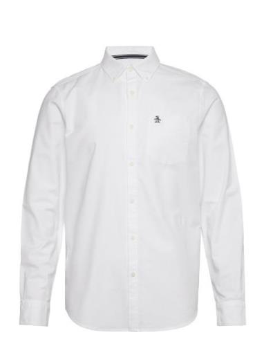 Ls Eco Oxford W Stre Tops Shirts Casual White Original Penguin