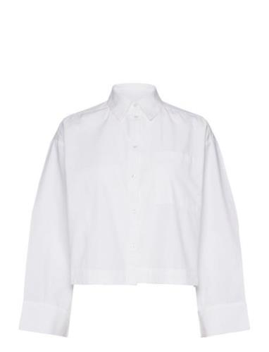 Slfastha Ls Cropped Boxy Shirt B Tops Shirts Long-sleeved White Select...