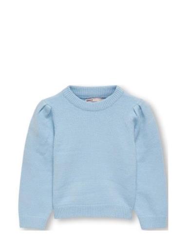 Kmglesly L/S Puff Pullover Cp Knt Tops Knitwear Pullovers Blue Kids On...