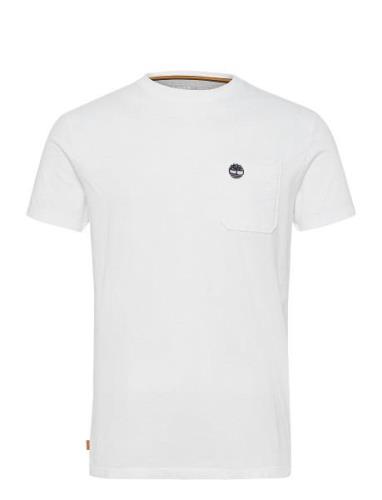 Dunstan River Chest Pocket Short Sleeve Tee White Tops T-shirts Short-...