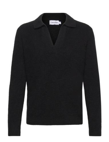 Alpaca Polo-Nk Sweater Tops Knitwear Jumpers Black Calvin Klein