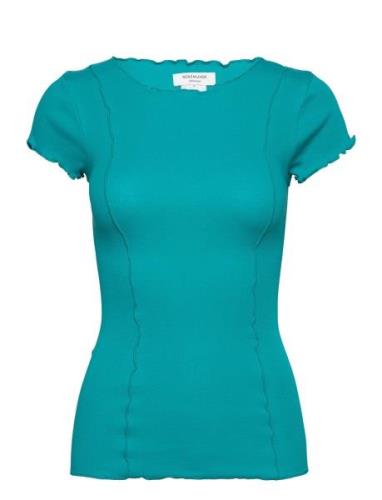 Organic T-Shirt Tops T-shirts & Tops Short-sleeved Blue Rosemunde