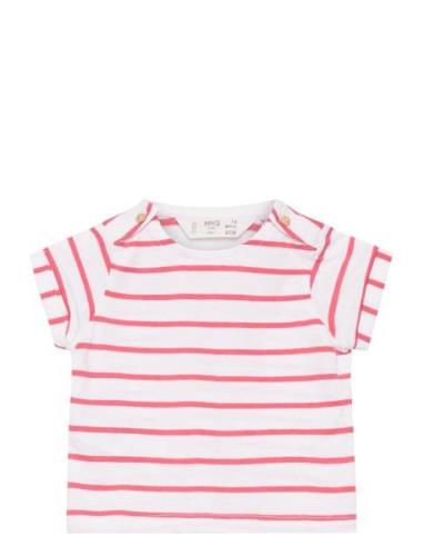 Striped T-Shirt Tops T-shirts Short-sleeved Red Mango
