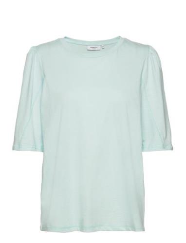 Mschtiffa Organic 2/4 Puff Tee Tops T-shirts & Tops Short-sleeved Blue...