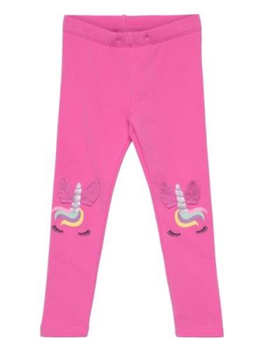 Leggings Unicorn Face Knee Det Bottoms Leggings Pink Lindex