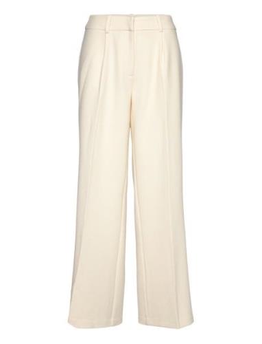 Ingrid Viscose Trousers Bottoms Trousers Straight Leg Cream Marville R...