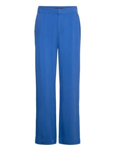 Relaxed Viscose Trousers Bottoms Trousers Straight Leg Blue Gina Trico...