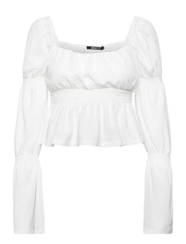 Celia Top Tops Blouses Long-sleeved White Gina Tricot