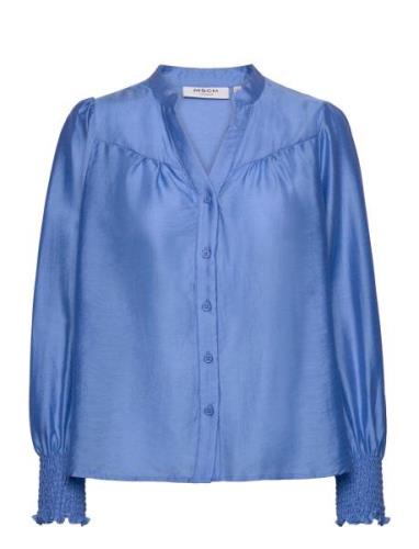 Mschkaliko Romina Shirt Tops Shirts Long-sleeved Blue MSCH Copenhagen