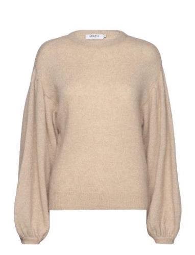 Mschlillian Hope Balloon Pullover Tops Knitwear Jumpers Beige MSCH Cop...