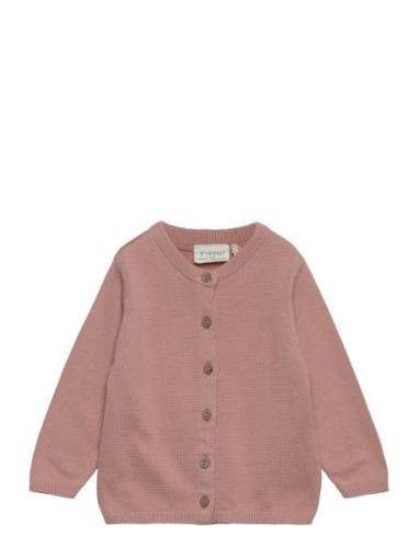 Knitted Cardigan Tops Knitwear Cardigans Pink Fixoni