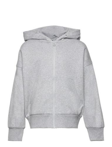 Sweatshirt Hoodie W Zip Solid Tops Sweat-shirts & Hoodies Hoodies Grey...