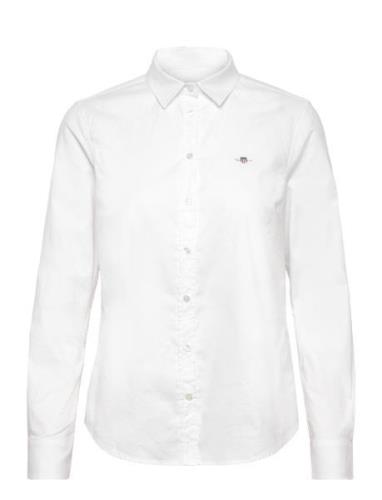 Slim Stretch Oxford Shirt Tops Shirts Long-sleeved White GANT