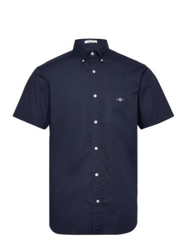 Reg Classic Poplin Ss Shirt Tops Shirts Short-sleeved Navy GANT