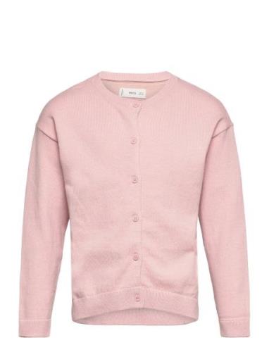 Cotton-Blend Cardigan Tops Knitwear Cardigans Pink Mango