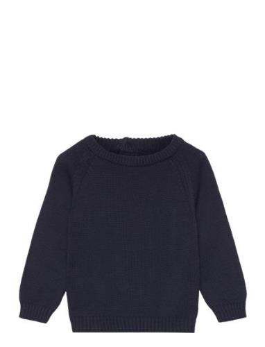 Knit Cotton Sweater Tops Knitwear Pullovers Navy Mango