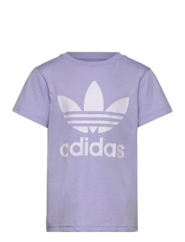 Trefoil Tee Sport T-shirts Short-sleeved Purple Adidas Originals
