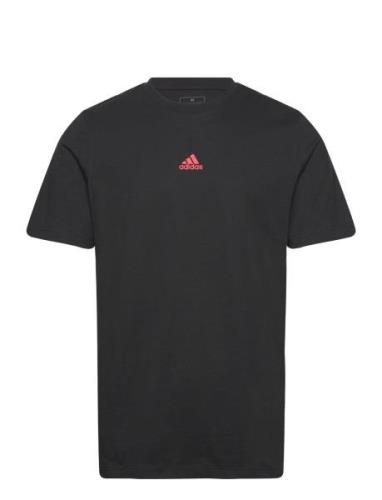 M Ss Tiro T 2 Sport T-shirts Short-sleeved Black Adidas Sportswear