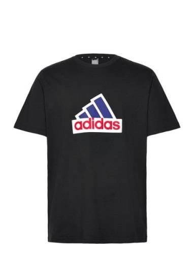 M Fi Bos T Oly Sport T-shirts Short-sleeved Black Adidas Sportswear