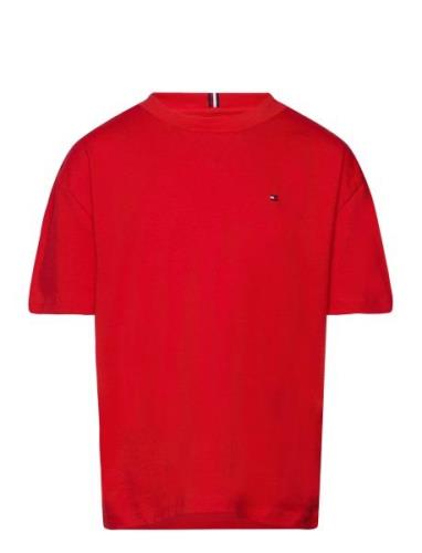 Essential Tee S/S Tops T-shirts Short-sleeved Red Tommy Hilfiger