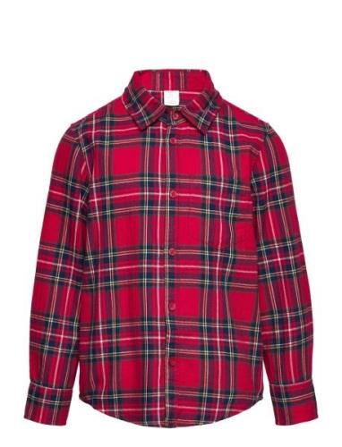 Shirt Check Christmas Tops Shirts Long-sleeved Shirts Red Lindex