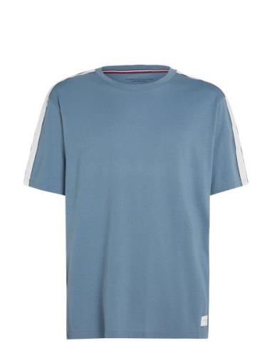 Ss Tee Logo Tops T-shirts Short-sleeved Blue Tommy Hilfiger