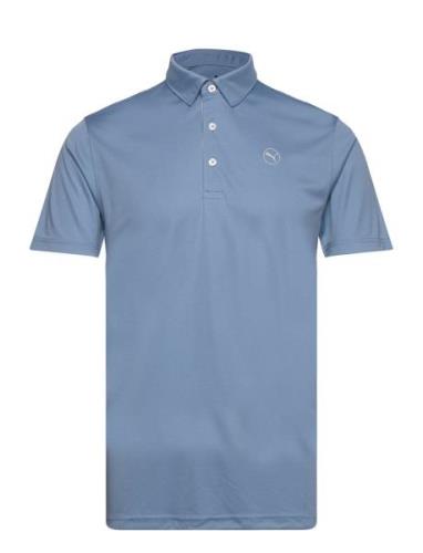 Pure Solid Polo Tops Polos Short-sleeved Blue PUMA Golf