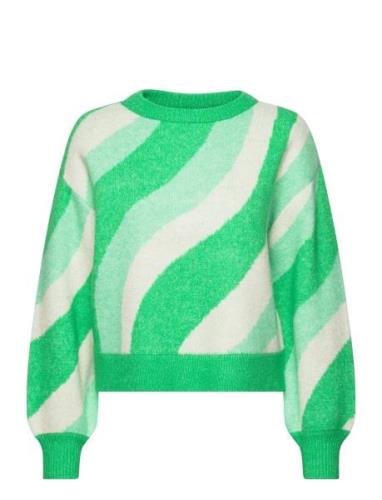 Vmlena Ls O-Neck Pullover Ga Boo Tops Knitwear Jumpers Green Vero Moda