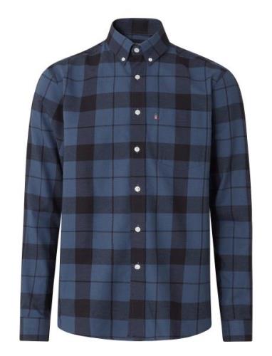 Casual Check Flannel B.d Shirt Tops Shirts Casual Blue Lexington Cloth...